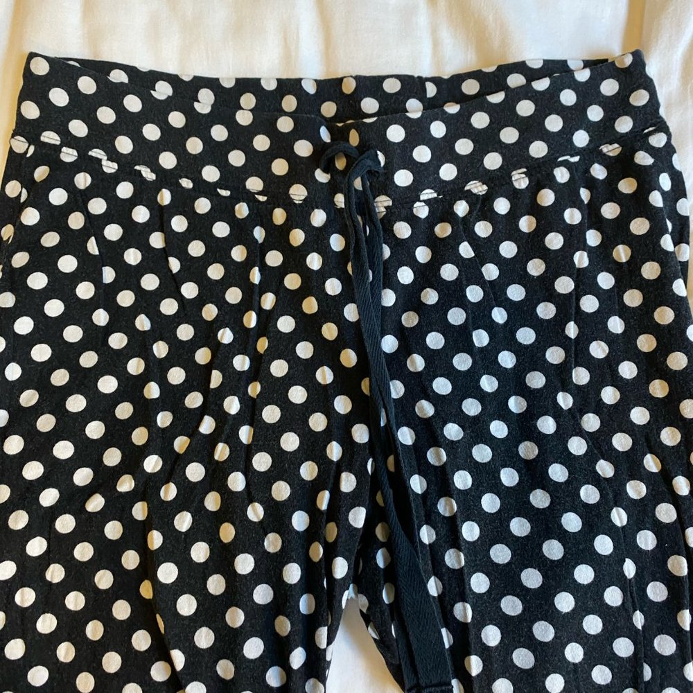 Polka dot black and white Cynthia Rowley pajama bottoms size small, like-new